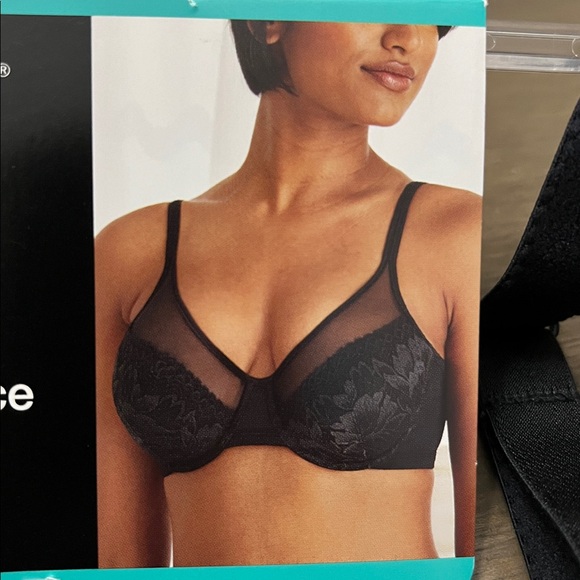 NWT! Bali Women's Smooth Black Lace minimizer Bra. 38d - Picture 1 of 11